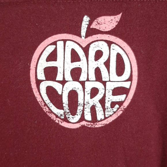Maroon Hard Core Apple T-Shirt - Picture 3 of 4